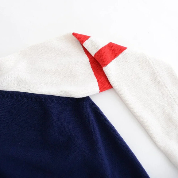 Vintage Route 66 Navy Red Knit Patriotic America 1776 100% Cotton Zip Sweater M - Picture 11 of 11